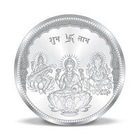 Load image into Gallery viewer, 999 Fine Silver Saraswati Lakshmi Ganesha Coin – 10g - Coin
