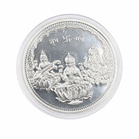 Load image into Gallery viewer, 999 fine silver Saraswati Lakshmi and Ganesha coin, 10 grams
