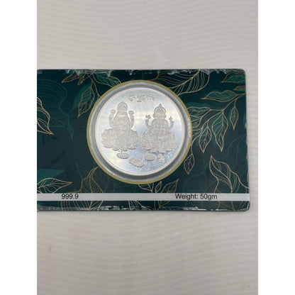 999 Fine Silver Shubh Labh Lakshmi Ganesha Coin - 50g