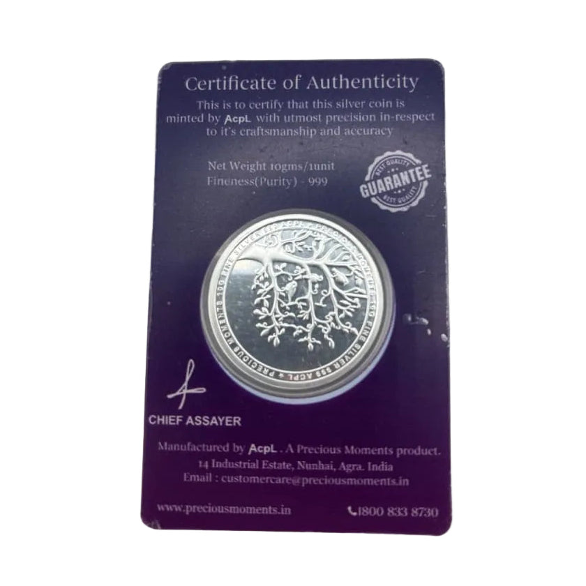 Pure Silver Coin 99.9% Fine Tree of Life – 10g