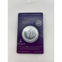 Load image into Gallery viewer, Certificate and reverse view of 10g 999 fine silver Tree of Life coin

