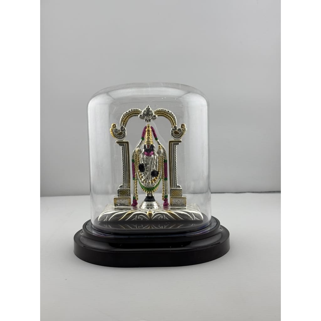 999 Pure Silver Balaji Idol in Protective Acrylic Dome –