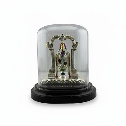 999 Pure Silver Balaji Idol in Protective Acrylic Dome –