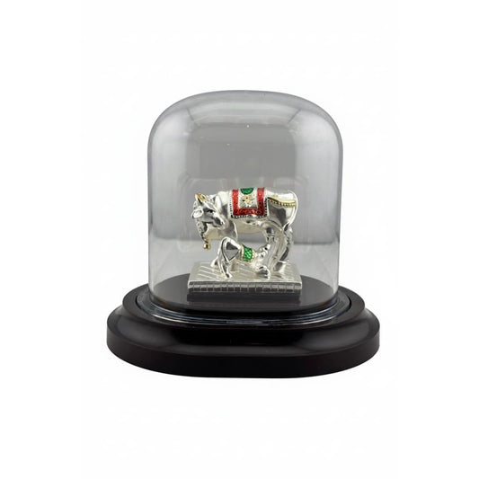 999 Pure Silver Cow & Calf Idol in Protective Acrylic Dome