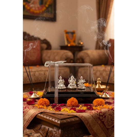 999 Pure Silver Ganesh Lakshmi & Saraswathi Idol