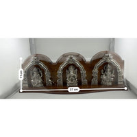 Load image into Gallery viewer, 999 Pure Silver Ganesh, Lakshmi &amp; Saraswati Idol 155gm – Divine Trio Murti for Diwali &amp; Temple
