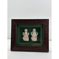 Load image into Gallery viewer, 999 Pure Silver Ganesha &amp; Lakshmi Flat Idol with Box 10gm – Auspicious Gift Box

