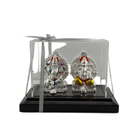 Load image into Gallery viewer, 999 Pure Silver Ganesha &amp; Lakshmi Idol 136gm in Protective

