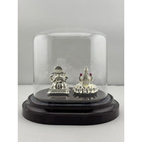 Load image into Gallery viewer, 999 Pure Silver Ganesha &amp; Lakshmi Idol 13gm – Prosperity Murti for Diwali &amp; Temple Décor
