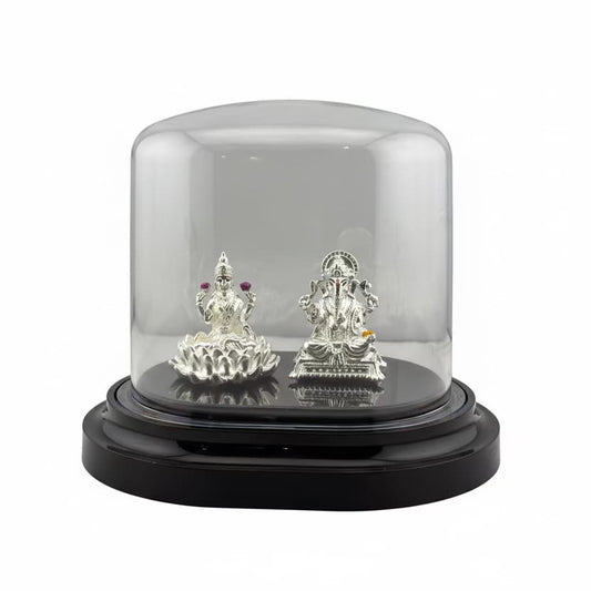 999 Pure Silver Ganesha & Lakshmi Idol 15gm in Protective