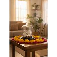 Load image into Gallery viewer, 999 Pure Silver Ganesha &amp; Lakshmi Idol 15gm – Prosperity Murti for Diwali &amp; Temple Décor
