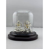 Load image into Gallery viewer, 999 Pure Silver Ganesha &amp; Lakshmi Idol 15gm – Prosperity Murti for Diwali &amp; Temple Décor
