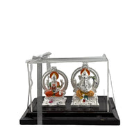 Load image into Gallery viewer, 999 Pure Silver Ganesha &amp; Lakshmi Idol 220gm in Protective
