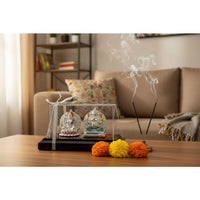 Load image into Gallery viewer, 999 Pure Silver Ganesha &amp; Lakshmi Idol 93gm – Divine Prosperity Murti for Home Mandir
