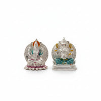 Load image into Gallery viewer, 999 Pure Silver Ganesha &amp; Lakshmi Idol 93gm in Protective
