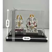 Load image into Gallery viewer, 999 Pure Silver Ganesha &amp; Lakshmi Idol 95gm – Auspicious Prosperity Murti for Temple Décor
