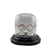 Load image into Gallery viewer, 999 Pure Silver Ganesha &amp; Lakshmi Idol Design 3 18gm –

