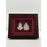 Load image into Gallery viewer, 999 Pure Silver Ganesha &amp; Lakshmi Photo Frame 10gm – Auspicious Frame silver idol
