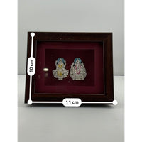 Load image into Gallery viewer, 999 Pure Silver Ganesha &amp; Lakshmi Photo Frame 10gm – Auspicious Frame silver idol
