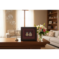 Load image into Gallery viewer, 999 Pure Silver Ganesha &amp; Lakshmi Photo Frame 10gm – Auspicious Frame silver idol
