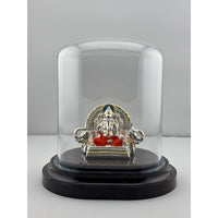 Load image into Gallery viewer, 999 Pure Silver Ganesha on Sinhasan Idol in 32.15 gm Protective Acrylic Dome
