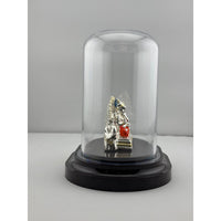 Load image into Gallery viewer, 999 Pure Silver Ganesha on Sinhasan Idol in 32.15 gm Protective Acrylic Dome
