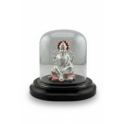 999 Pure Silver Goddess Lakshmi Idol in Protective Acrylic