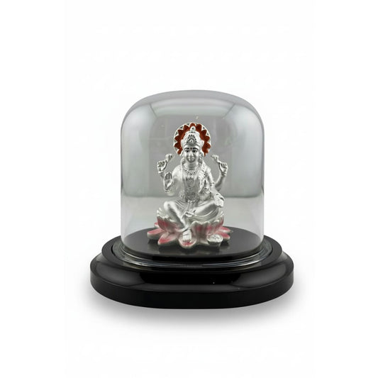 999 Pure Silver Goddess Lakshmi Idol in Protective Acrylic