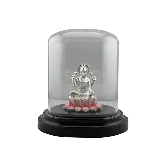 999 Pure Silver Goddess Lakshmi Idol in Protective Acrylic