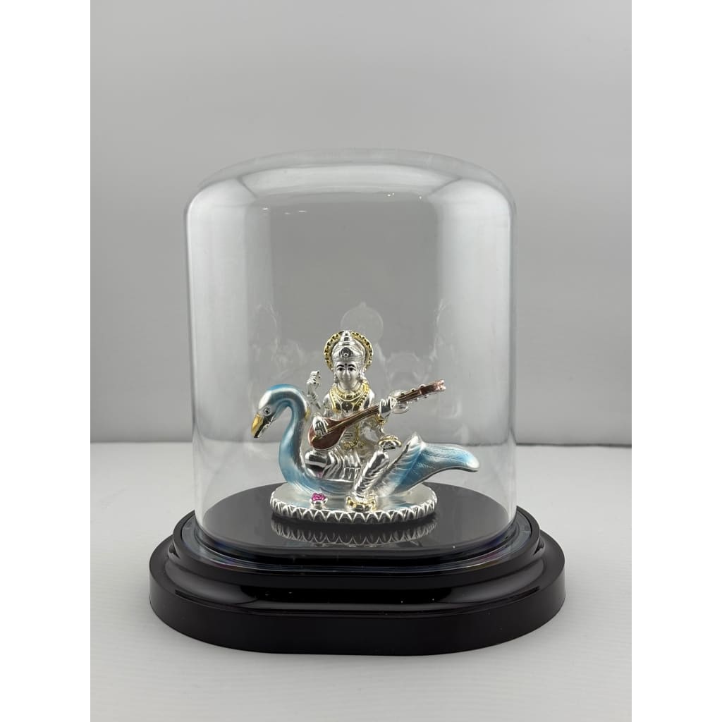 999 Pure Silver Goddess Saraswathi Idol in Protective
