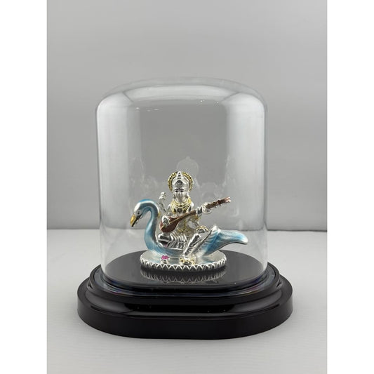 999 Pure Silver Goddess Saraswathi Idol in Protective