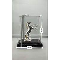 Load image into Gallery viewer, 999 Pure Silver Horse Figurine in Protective Acrylic Dome - 39.55g - dimensions
