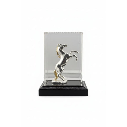 999 Pure Silver Horse Figurine in Protective Acrylic Dome –