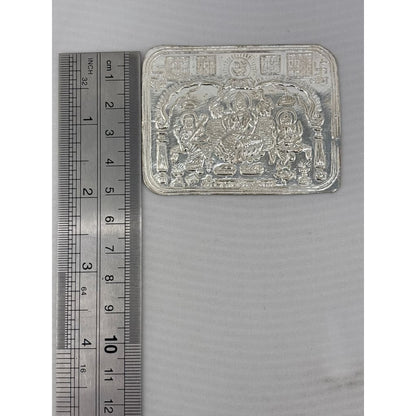 Silver Laxmi Ganesh Saraswati Yantra Plate – Trio