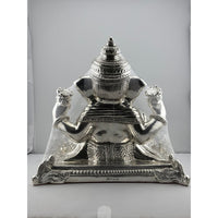Load image into Gallery viewer, 999 Pure Silver Lord Ganesha Idol on Decorative Base
