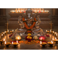Load image into Gallery viewer, 999 Pure Silver Lord Ganesha Idol on Decorative Base
