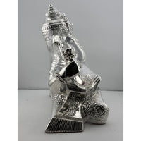 Load image into Gallery viewer, 999 Pure Silver Lord Ganesha Idol with Modak &amp; Ornate Crown – Ganpati Murti
