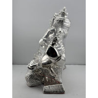 Load image into Gallery viewer, 999 Pure Silver Lord Ganesha Idol with Modak &amp; Ornate Crown – Ganpati Murti
