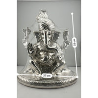 Load image into Gallery viewer, 999 Pure Silver Lord Ganesha Idol with Turban Design – Ganpati Murti
