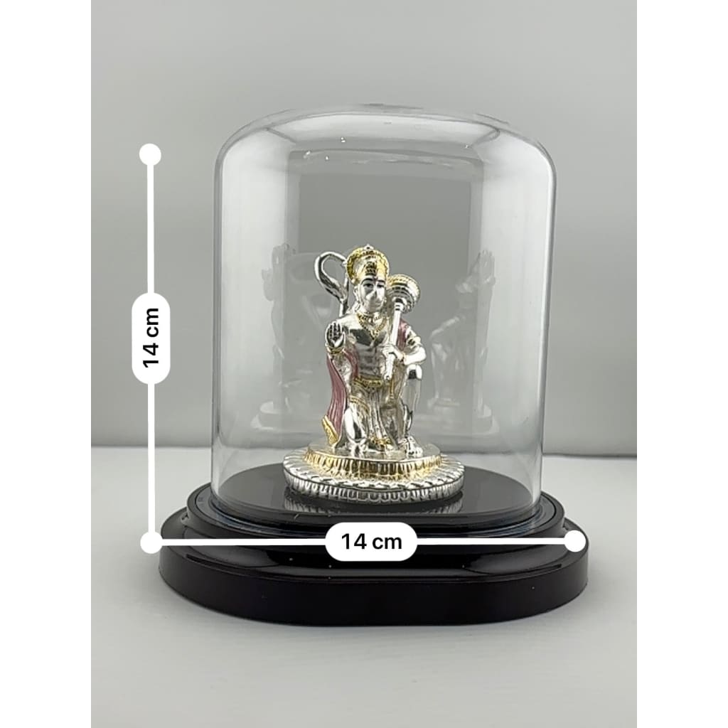 999 Pure Silver Lord Hanuman Idol in Protective Acrylic