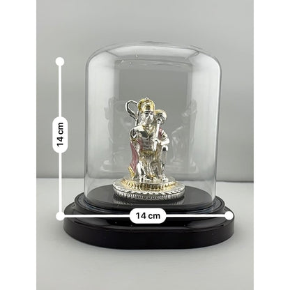 999 Pure Silver Lord Hanuman Idol in Protective Acrylic