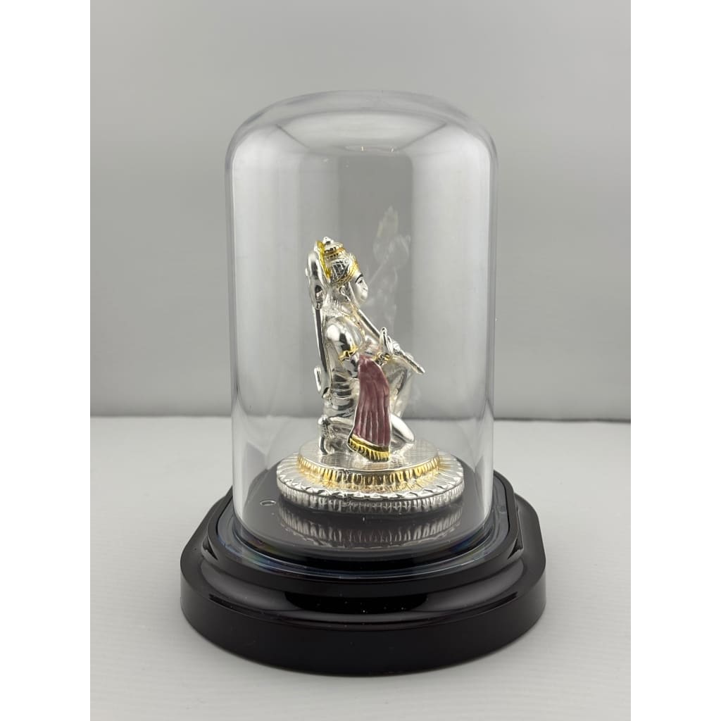 999 Pure Silver Lord Hanuman Idol in Protective Acrylic