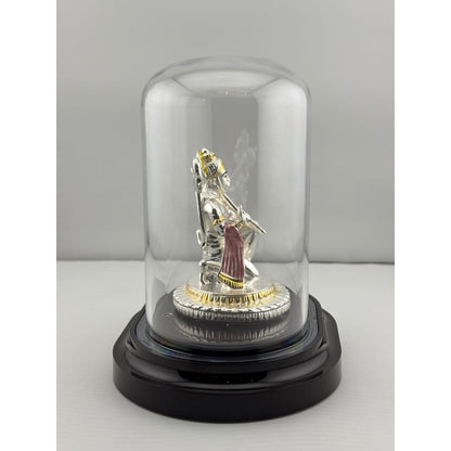 999 Pure Silver Lord Hanuman Idol in Protective Acrylic