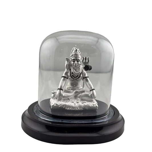 999 Pure Silver Lord Shiva Idol 20G in Protective Acrylic