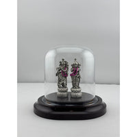 Load image into Gallery viewer, 999 Pure Silver Radha Krishna Idol 12gm – Divine Couple Murti for Temple &amp; Gifting
