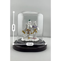 Load image into Gallery viewer, 999 Pure Silver Radha Krishna Idol – Divine Couple Murti with Purple Details
