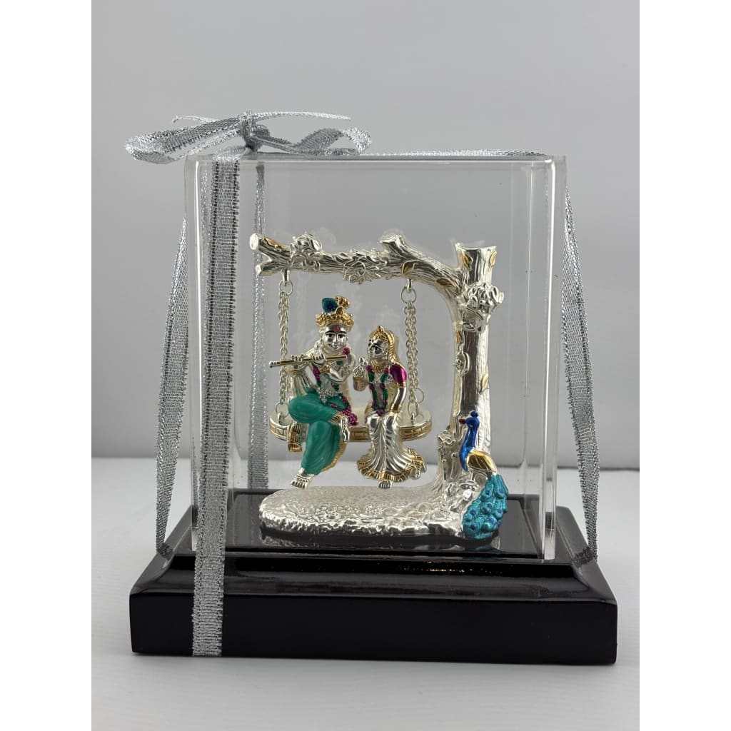 999 Pure Silver Radha Krishna on Swing Idol 56gm