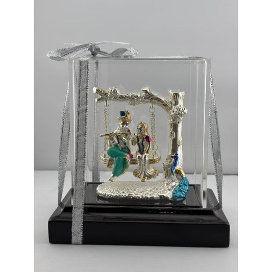 999 Pure Silver Radha Krishna on Swing Idol 56gm