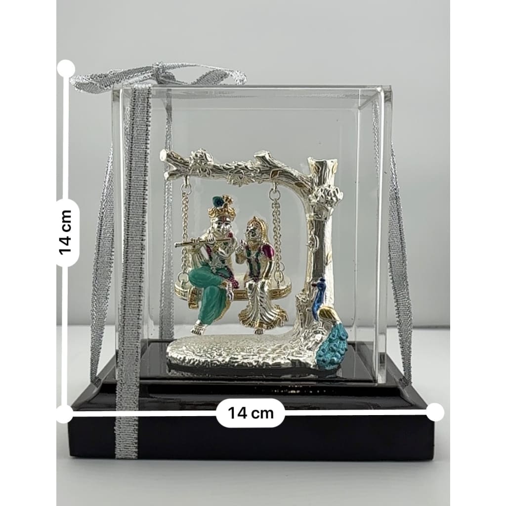 999 Pure Silver Radha Krishna on Swing Idol 56gm