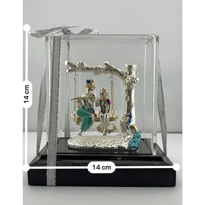 999 Pure Silver Radha Krishna on Swing Idol 56gm
